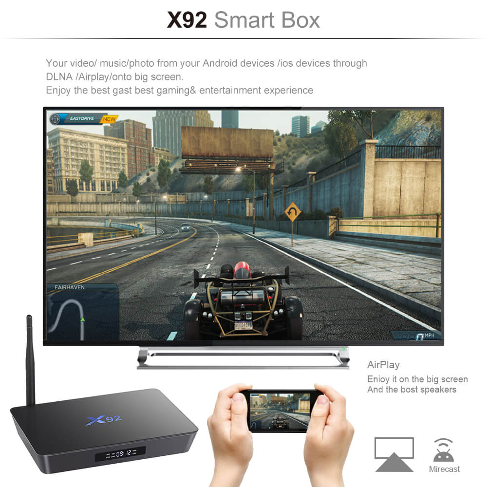 X92 Amlogic S912 KODI 17.1 4K 60FPS TV BOX Android 2G/16G 802.11ac WIFI Bluetooth Gigabit LAN
