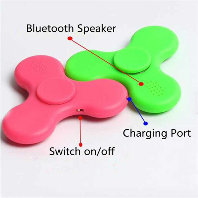 Fidget Hand Spinner LED Light Bluetooth Speaker Music Focus Toy - White