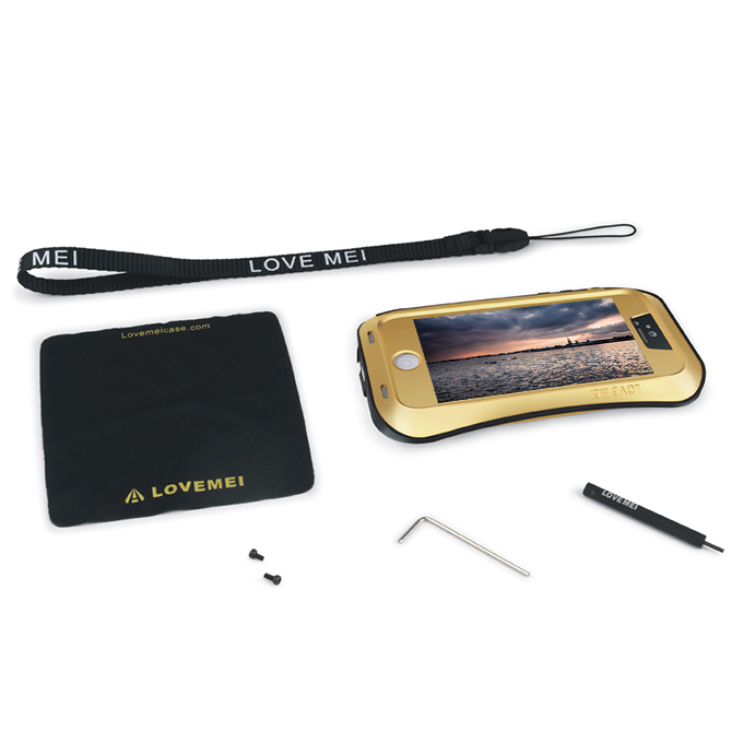 Love Mei Water/Dirt/Shockproof Protective Case for iPhone 5/5S - Gold