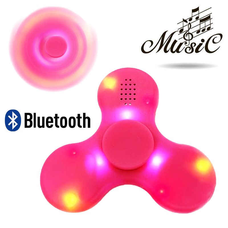 Fidget Hand Spinner LED Light Bluetooth Speaker Music Focus Toy - Blue