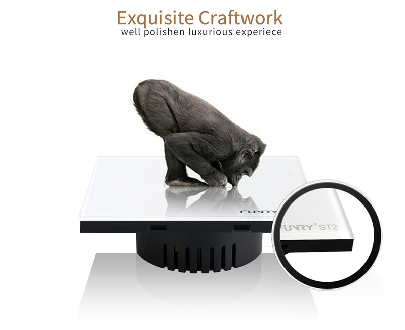 FUNRY 1R Touch Switch Wireless Panel Remote Control Light Controller -White