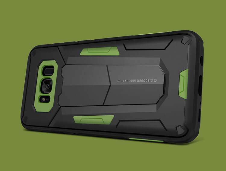 Nillkin Defendor 4 TPU Case Bracket Holder Shockproof Back Cover For Samsung Galaxy S8 Plus - Black