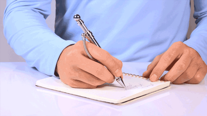 Fidget Think Ink Pen Magnetic Metal Pen Stress Reliever Focus Gift Toys - Silver