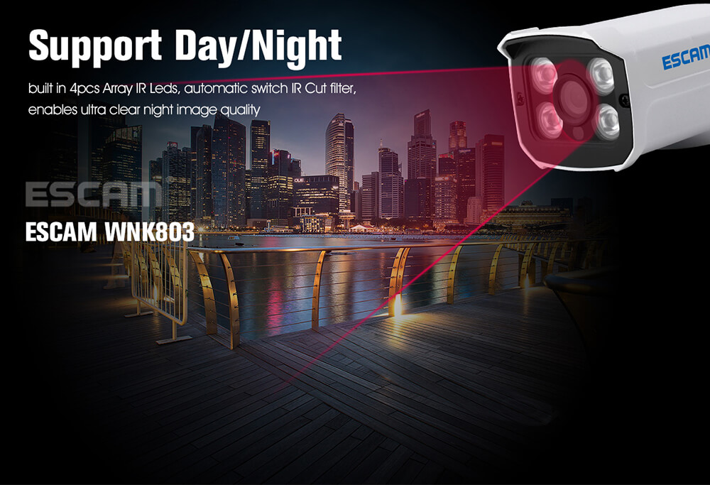 ESCAM WNK803 HD 720P 8CH WiFi NVR Kit WiFi Connetion Motion Detection Water-resistant IP Camera