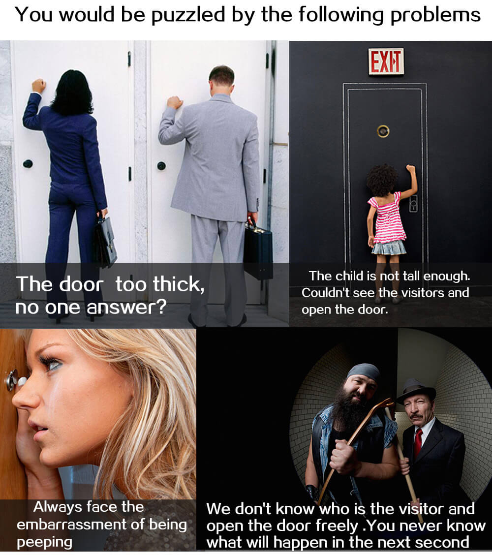 Danmini YB-30AHD Door Security Camera 3.0"Digital Peephole Door Viewer 160 Degrees Wide View Angle -Gold