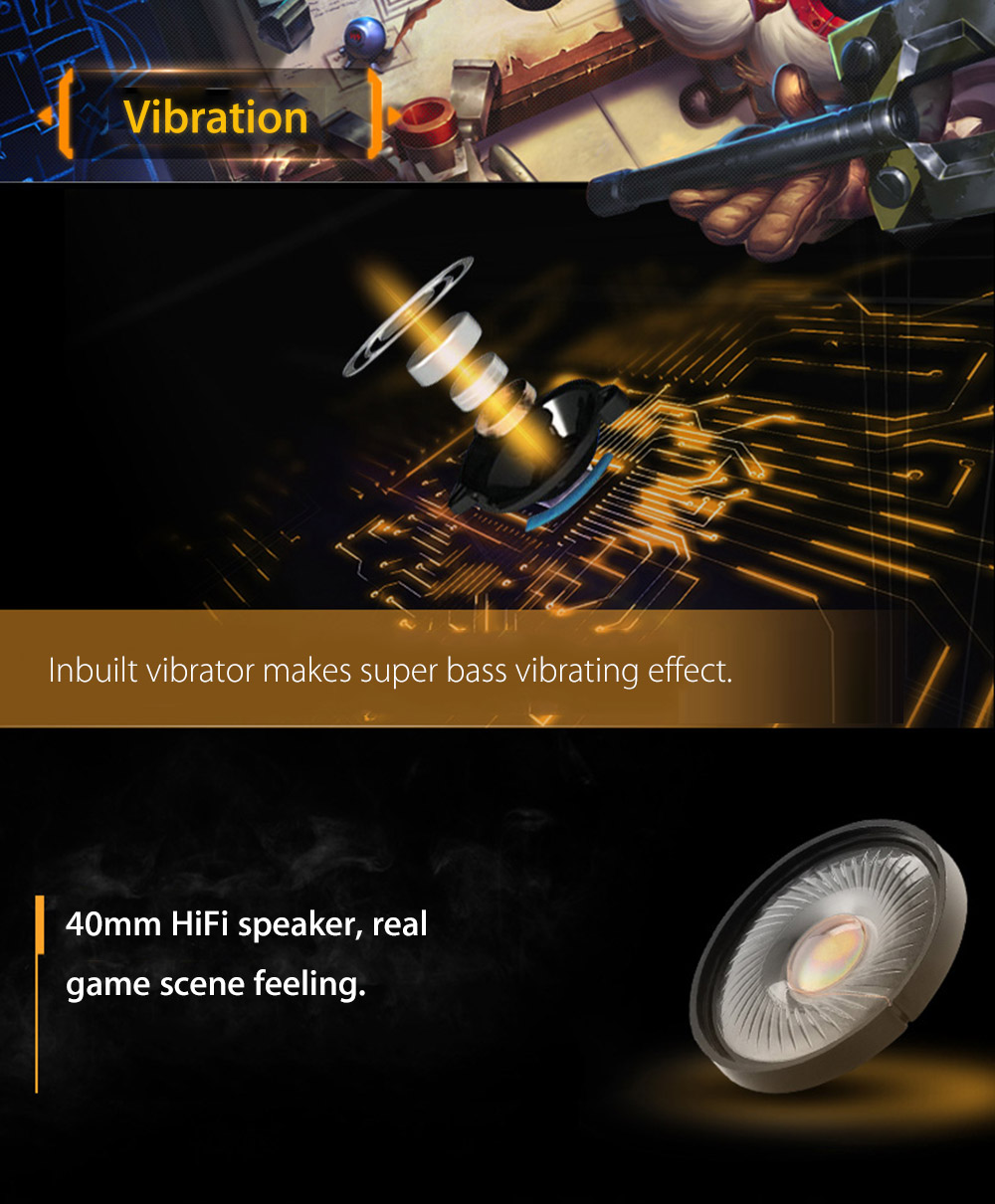 Vots Surround Sound Gaming Headset Headphone with Mic LED Luminescence USB Plug - White + Blue