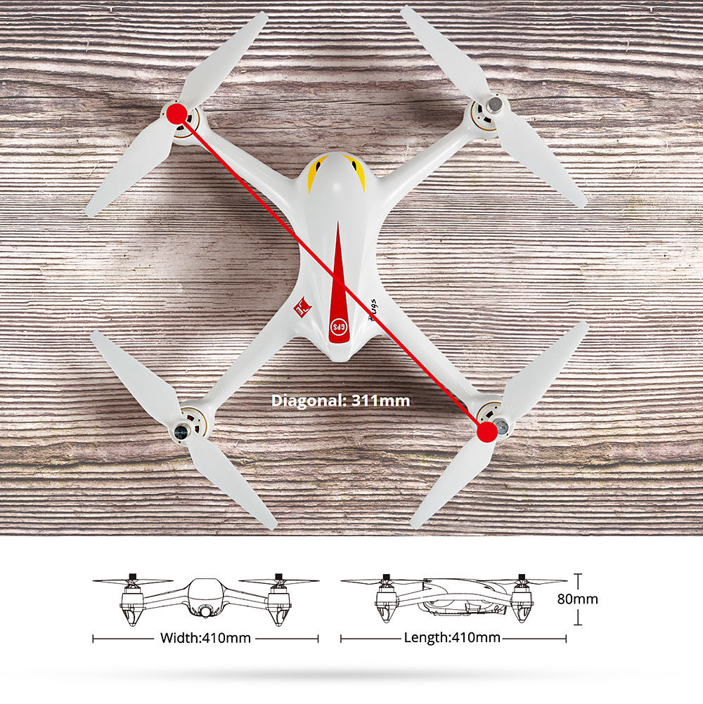 MJX Bugs 2 B2C Brushless RC Quadcopter With GPS Full HD 1080P Camera Altitude Hold Mode RTF - White