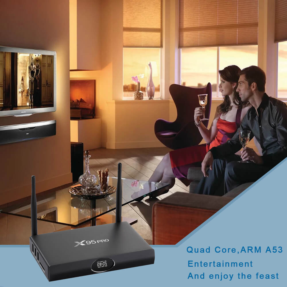 X95 PRO 4K UHD Smart TV BOX Android 6.0 Marshmallow Amlogic S905X 1G/8G 802.11n WIFI Bluetooth LAN KODI