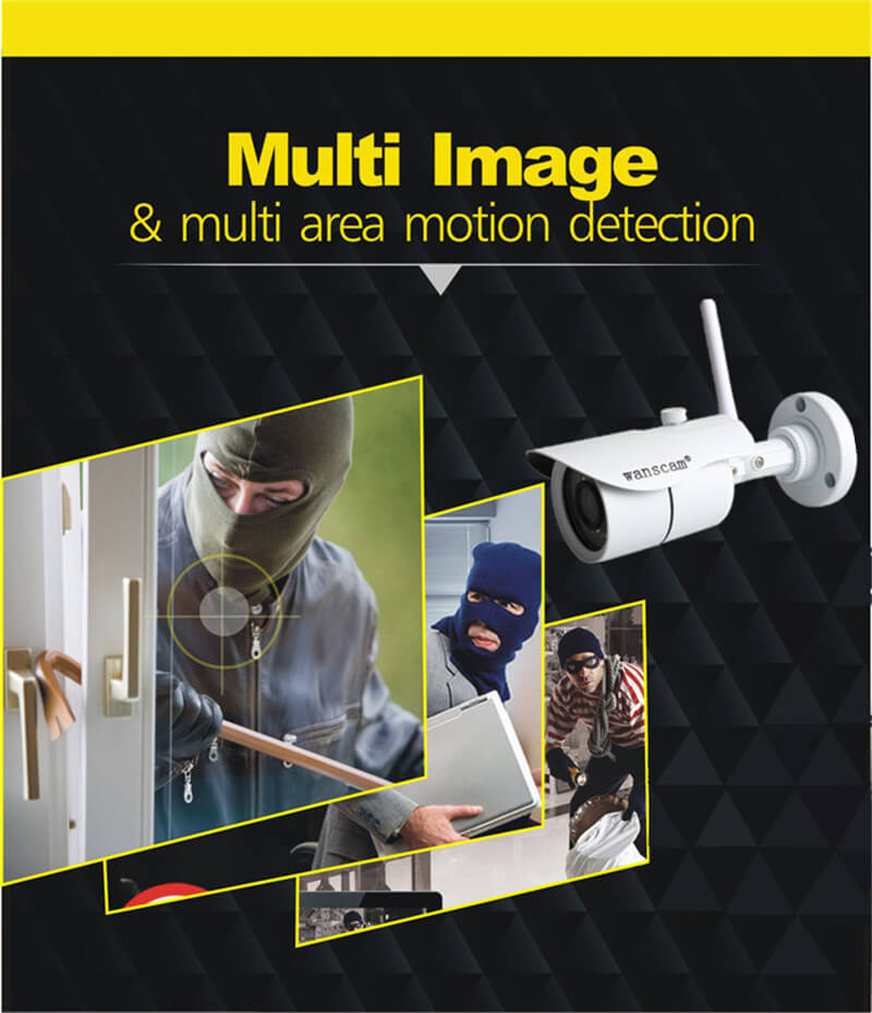 WANSCAM HW0043 IP Camera WiFi 720P ONVIF Motion Detection Waterproof IP66 COMS 1.0 MP Security Camera White -EU Plug