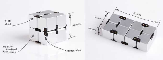 Infinity Cube Fidget Toy Stress Reliever Focus Gift Toys - Silver