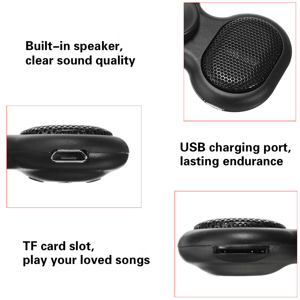 Fidget Hand Spinner Bluetooth Speaker LED Light TF Card Stress Reliever Focus Gift Toys - Black