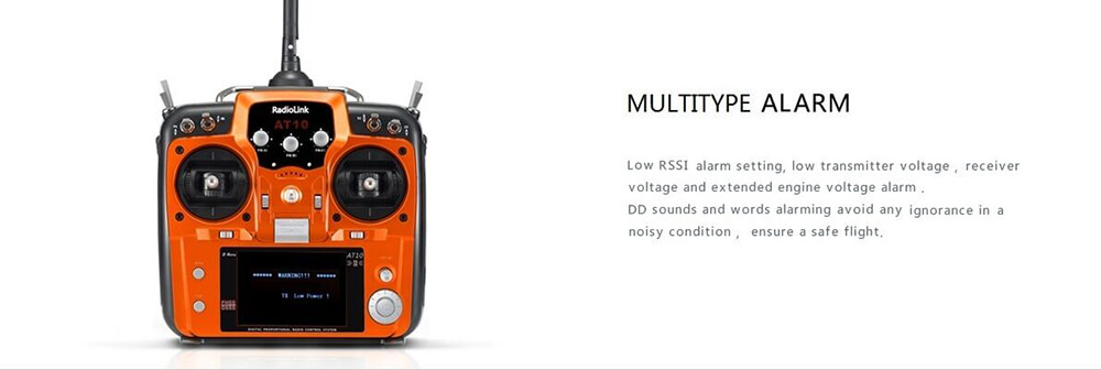 Radiolink AT10II 2.4G 12CH DSSS&FHSS Transmitter with R12DS Receiver Mode 2 - Orange