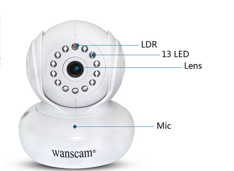 Wanscam HW0021 IP Camera WiFi 720P HD P2P 1.0MP Onvif 2.1 Built-in IR Cut Night Vision Security Camera -Black