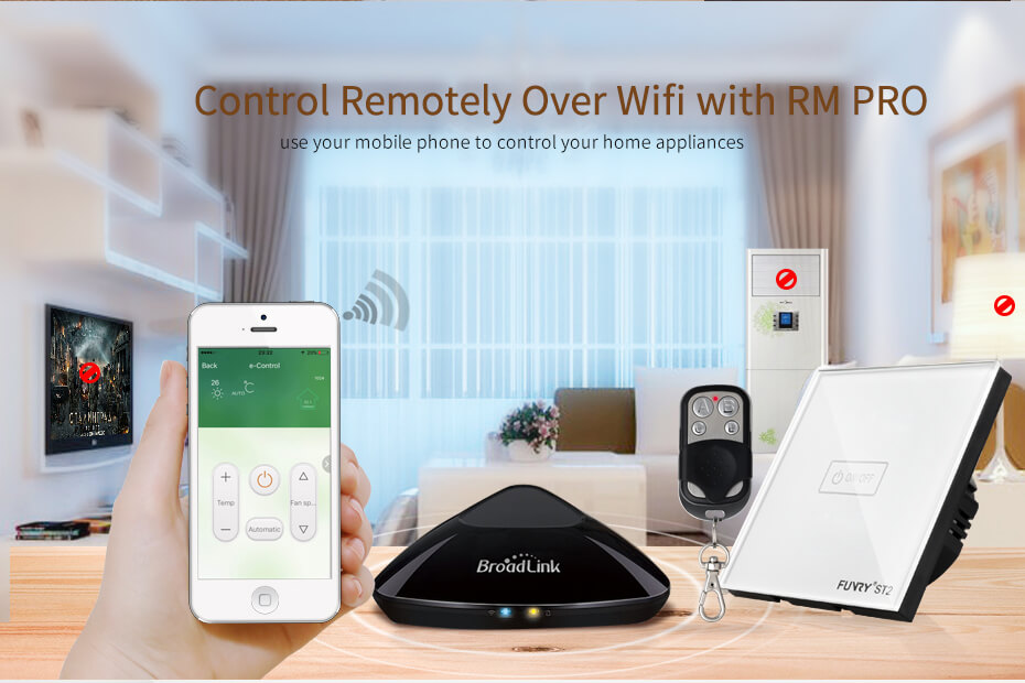 FUNRY 1R Touch Switch Wireless Panel Remote Control Light Controller -Gold