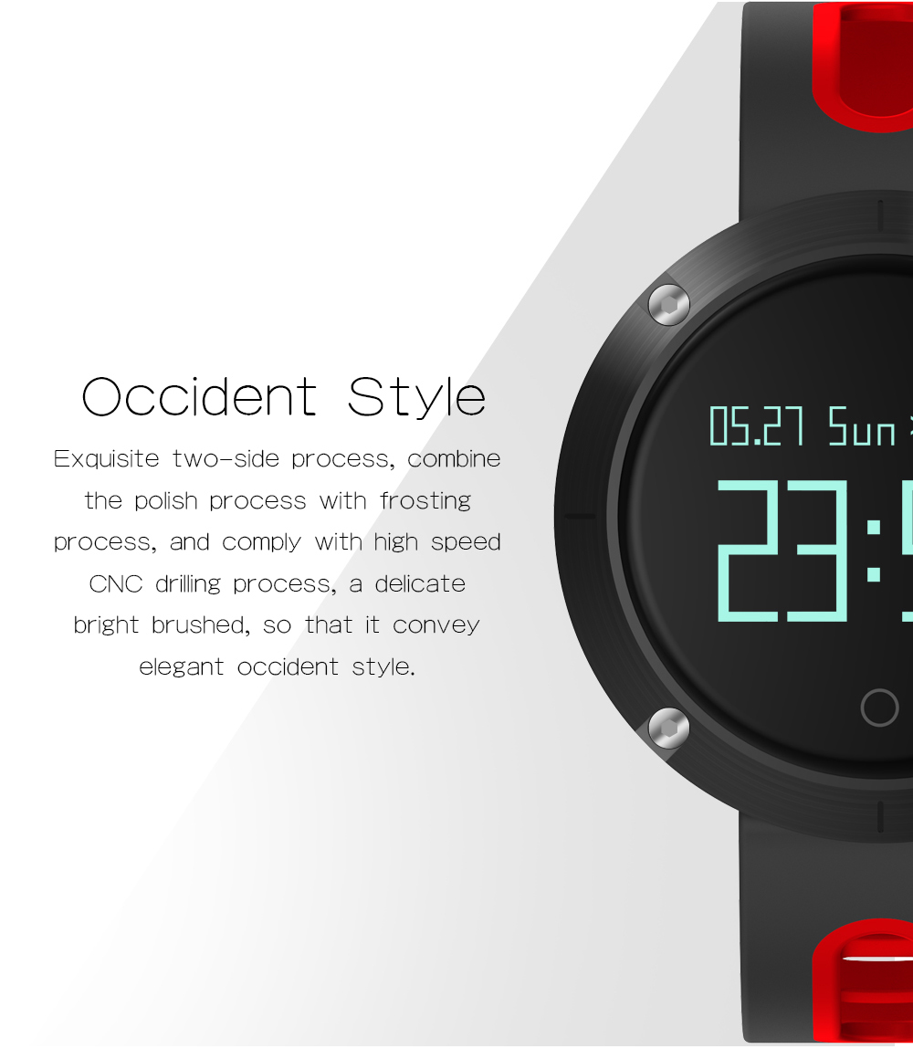 Makibes DM58 Smart Watch Bluetooth Heart Rate Blood Pressure Monitor Health Tracker IP68 Water Resistant Compatible with iOS Android - Black