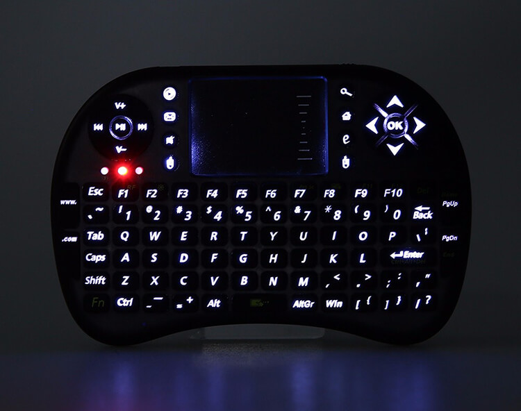 UKB-500-RF 2.4G Wireless Keyboard with Touchpad and White Backlight - Black