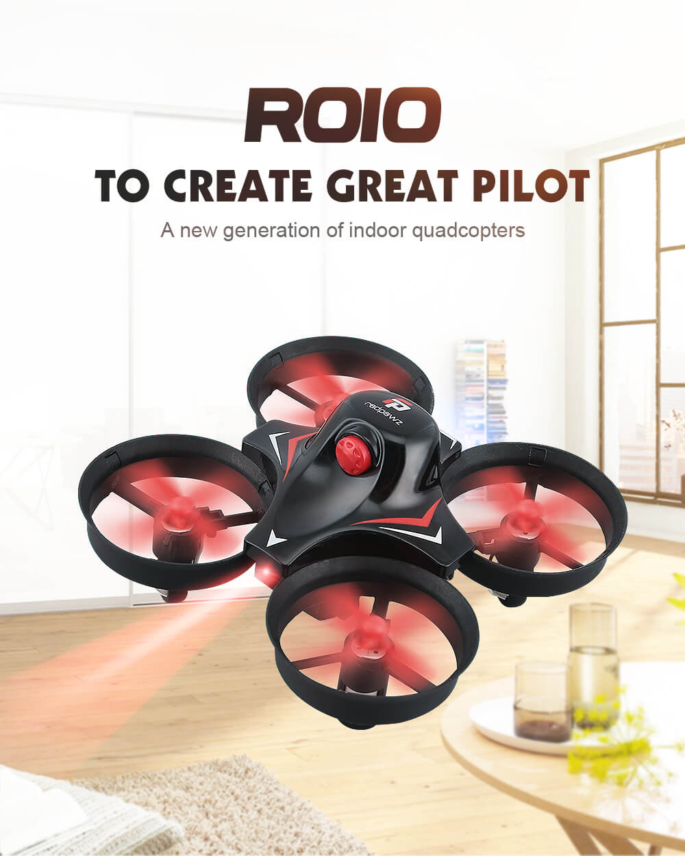 Redpawz R010 Mini 2.4G 4CH 6Axis Gyro Headless Mode RC Quadcopter RTF - Blue