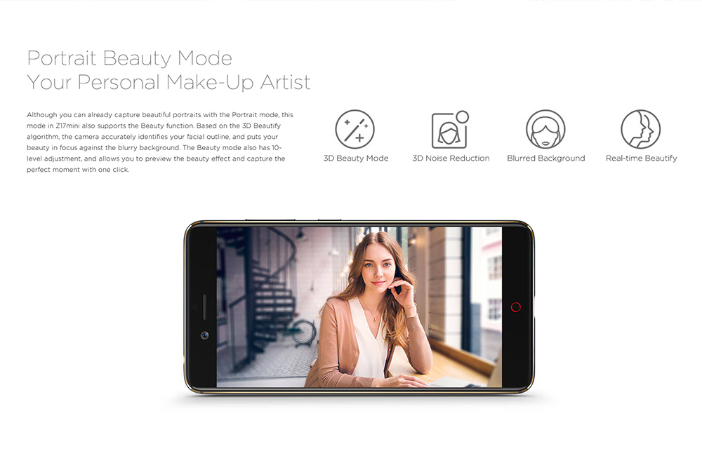 ZTE Nubia Z17mini 5.2 Inch 4G LTE Smartphone Dual Rear Cam 13.0MP FHD Screen 6GB 64GB Snapdragon 653 Octa Core Metal Unibody Touch ID NFC - Red