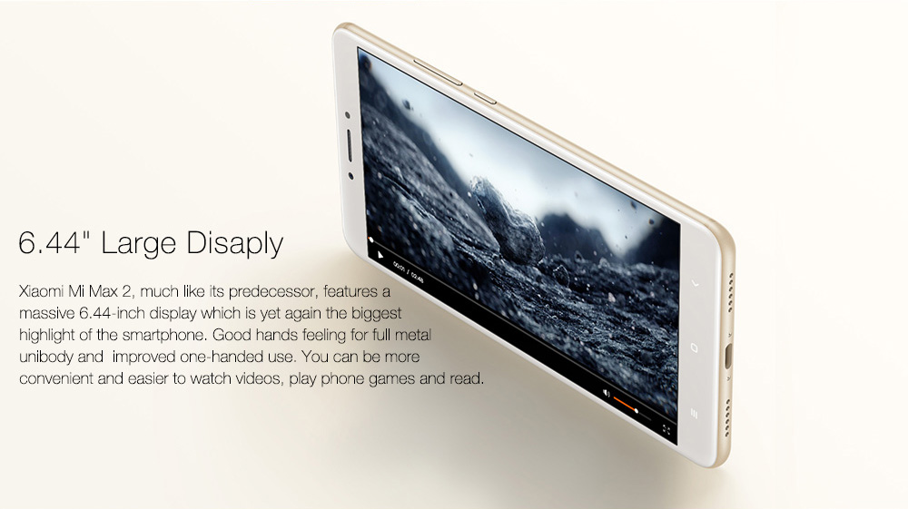 [HK Stock][Official Global Version]Xiaomi Mi Max S 6.44 Inch  5300mAh Smartphone FHD 4GB 64GB Snapdragon 625 Octa Core 12.0MP Cam Android 7.1 Metal Body QC3.0 IR Remote Control - Gold