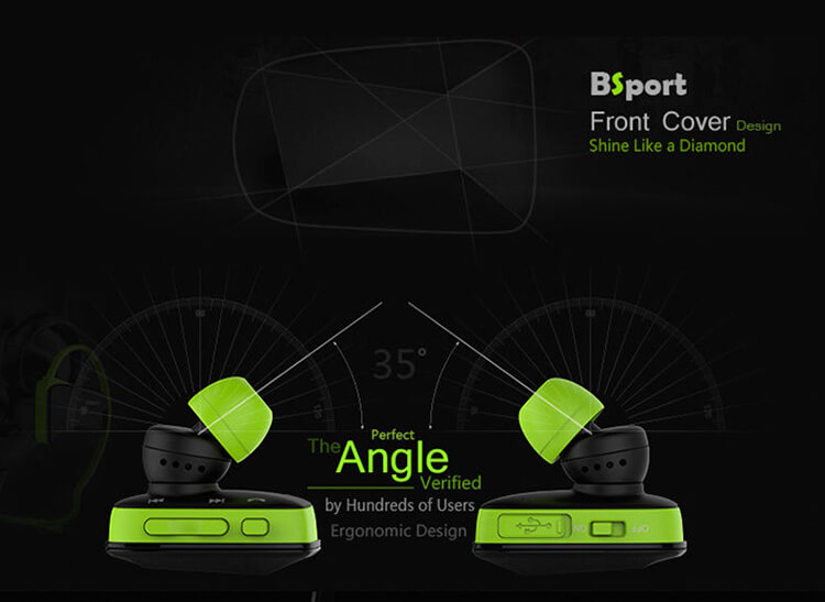 Jabees BSport Wireless Bluetooth Waterproof Headphone APTX NFC Sport Earphone with Microphone - Red