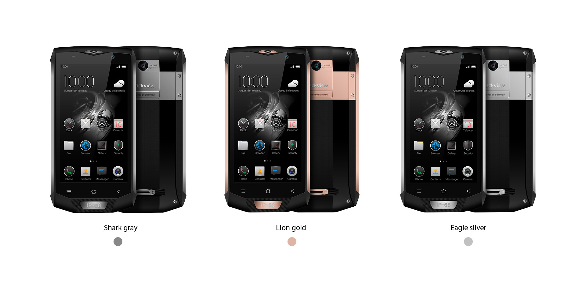 [HK Stock]Blackview BV8000 Pro 5.0 Inch 4G LTE Smartphone Waterproof IP68 FHD Screen 6GB 64GB MTK6757 Octa-core 16.0MP Cam Android 7.0 4180mAh NFC OTG Touch ID - Gold