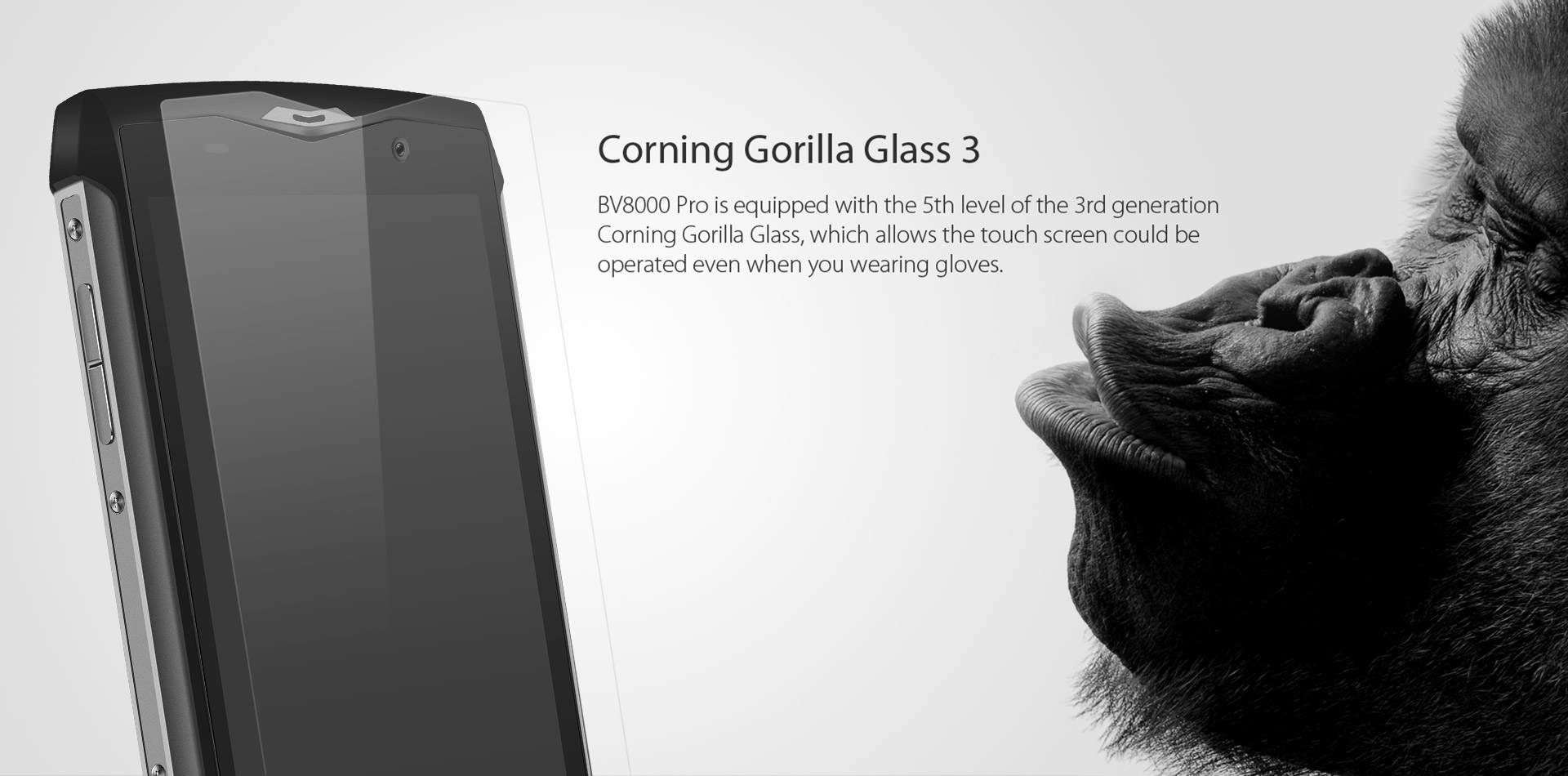 [HK Stock]Blackview BV8000 Pro 5.0 Inch 4G LTE Smartphone Waterproof IP68 FHD Screen 6GB 64GB MTK6757 Octa-core 16.0MP Cam Android 7.0 4180mAh NFC OTG Touch ID - Gray