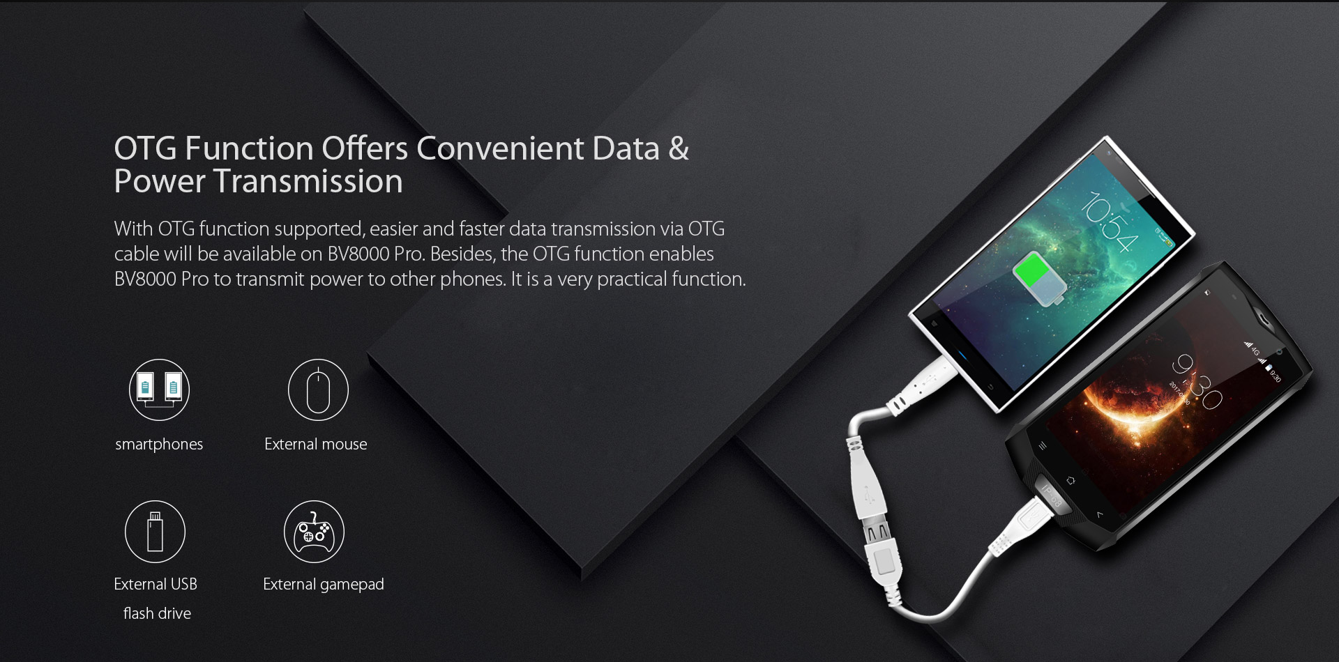 [HK Stock]Blackview BV8000 Pro 5.0 Inch 4G LTE Smartphone Waterproof IP68 FHD Screen 6GB 64GB MTK6757 Octa-core 16.0MP Cam Android 7.0 4180mAh NFC OTG Touch ID - Gray