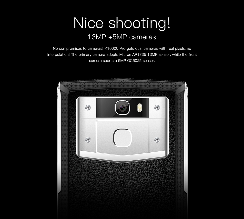 [HK Stock]OUKITEL K10000 Pro 5.5 Inch Smartphone 10000mah Large Battery FHD Screen 3GB 32GB MT6750T Octa Core 13MP Cam 4G LTE Android 7.0 Touch ID - Black