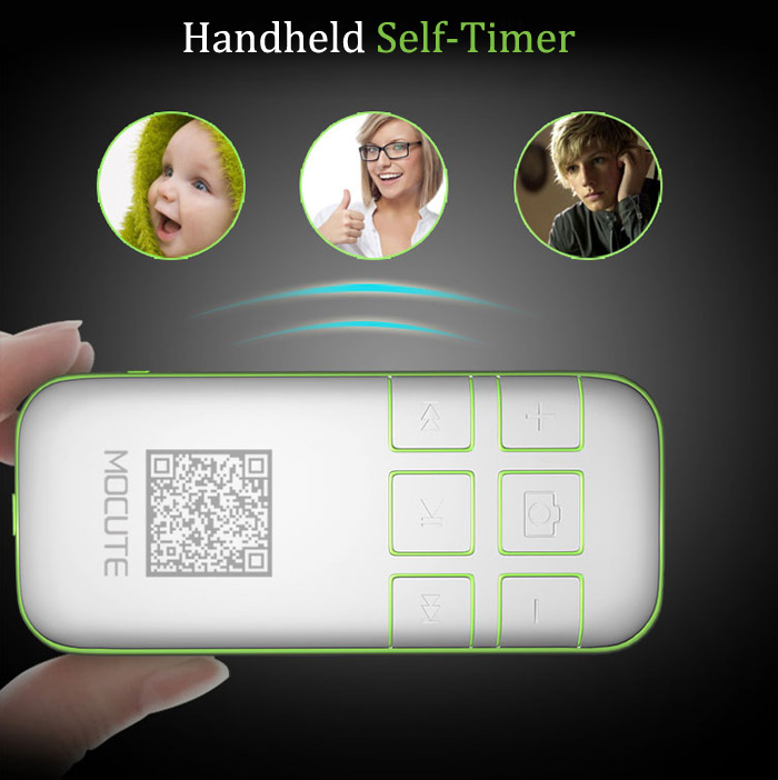 MOCUTE Bluetooth V3.0 Selfie Remote Controller Gamepad with Wireless Mouse Ebook Flip Functions - Green