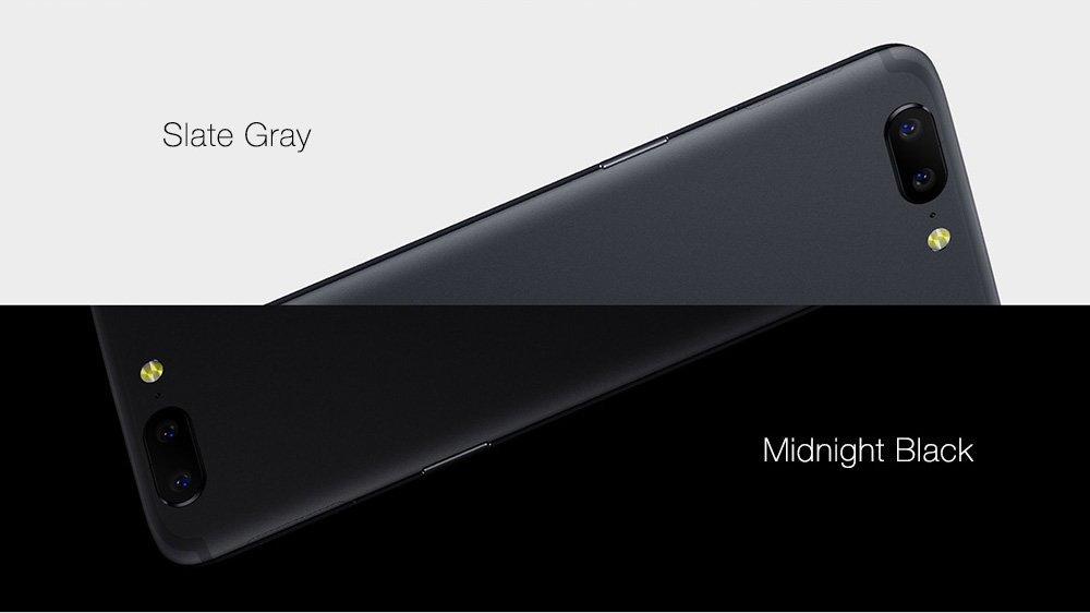 [Official Global ROM]OnePlus 5 5.5 Inch Smartphone FHD 6GB 64GB Snapdragon 835 Octa Core 20.0MP + 16.0MP Dual Rear Cam Android 7.1 NFC Dash Charge Touch ID Type C - Slate Gray