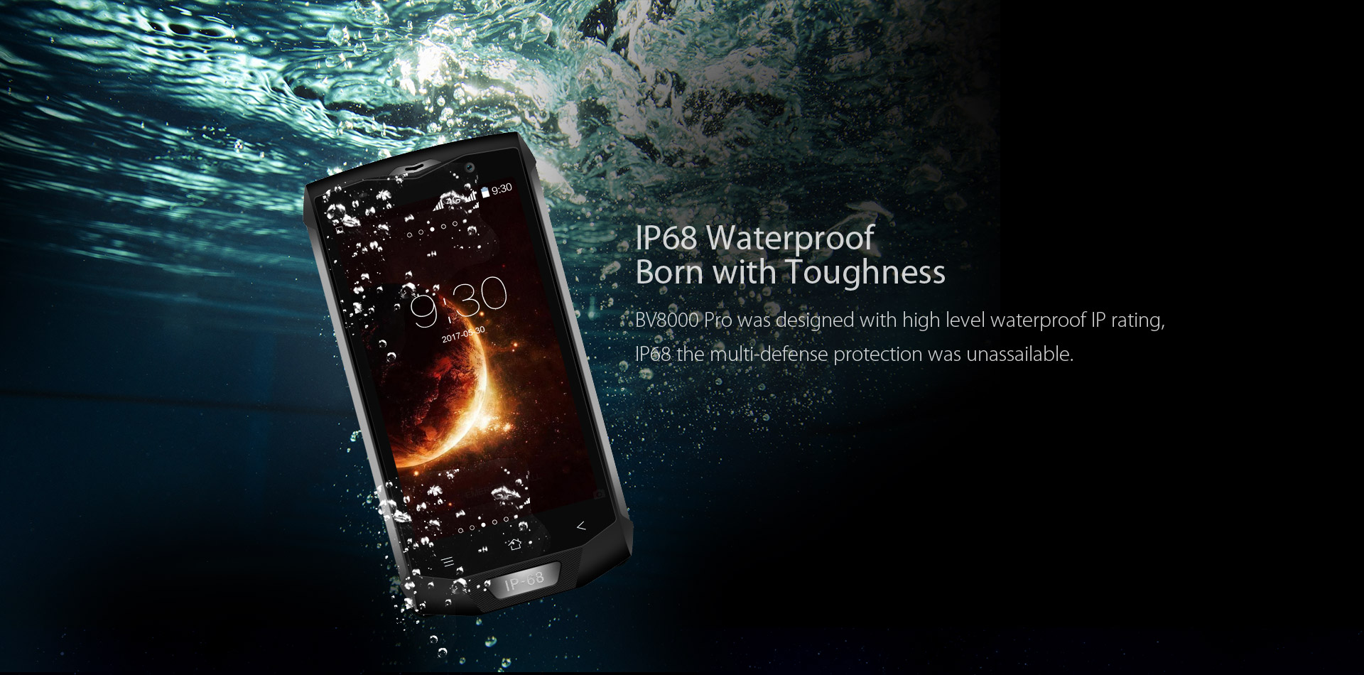 [HK Stock]Blackview BV8000 Pro 5.0 Inch 4G LTE Smartphone Waterproof IP68 FHD Screen 6GB 64GB MTK6757 Octa-core 16.0MP Cam Android 7.0 4180mAh NFC OTG Touch ID - Gray