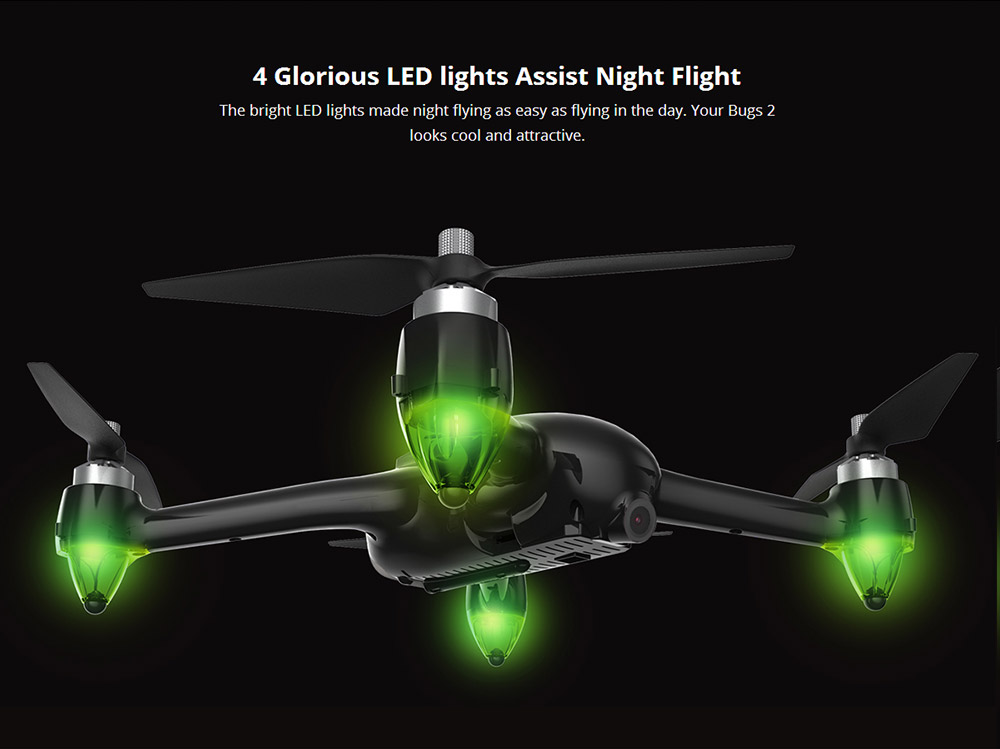 MJX Bugs 2 B2W WIFI FPV Brushless With HD 1080P Camera GPS RC Quadcopter RTF - Bright Black
