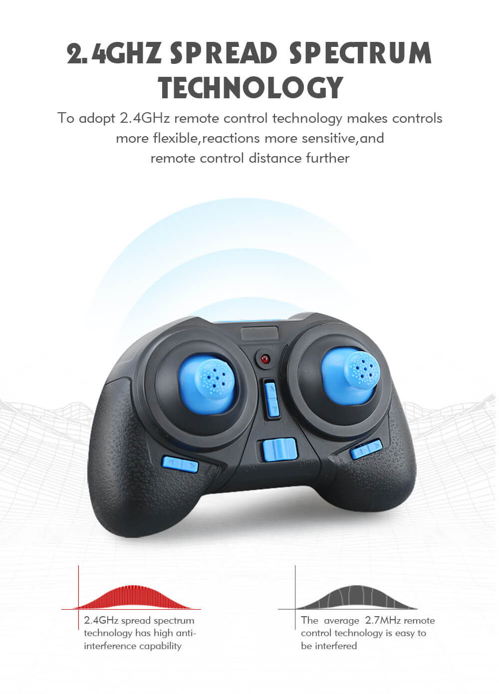 Redpawz R010 Mini 2.4G 4CH 6Axis Gyro Headless Mode RC Quadcopter RTF - Blue