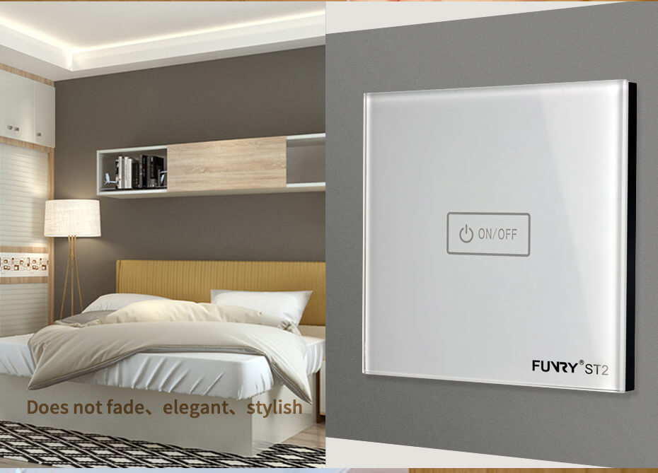 FUNRY 1R Touch Switch Wireless Panel Remote Control Light Controller -Gold