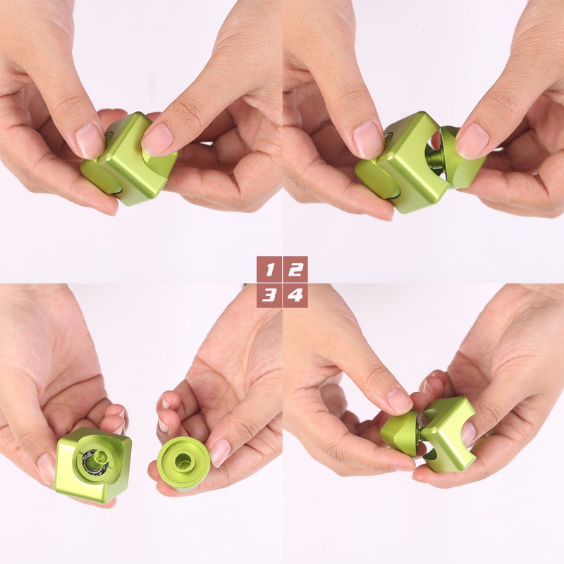 Fidget Cube Aluminum Alloy High-speed CNC Carved Magic Cube Stress Reliever Focus Gift Toys - Gold