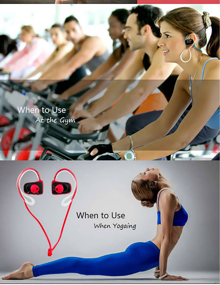 Jabees BSport Wireless Bluetooth Waterproof Headphone APTX NFC Sport Earphone with Microphone - Red