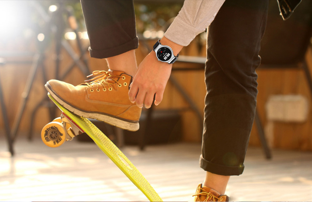 Makibes Talk T1 3G Smartwatch Phone 1.39 Inch AMOLED Screen MTK6580 Heart Rate Monitor GPS Google Play Google Now 512MB RAM 8GB ROM for Android iOS - Black