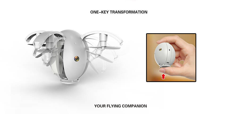 KaiDeng Alpha K130 Mini WIFI FPV Folding Arm RC Quadcopter with HD Camera One-key Transformation Altitude Hold Mode BNF - White