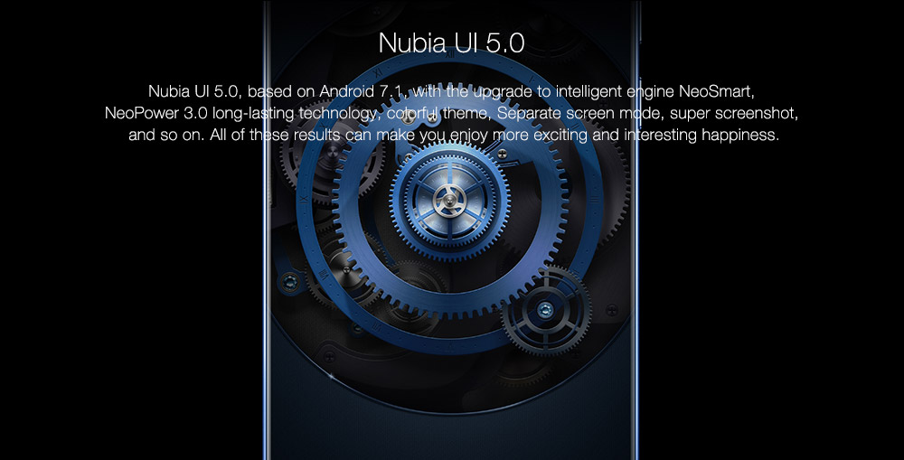 ZTE Nubia Z17 5.5 Inch 4G LTE Smartphone 6GB 64GB Dual Rear Cam 12.0MP+23.0MP Snapdragon 835 Octa Core Android 7.1 NFC Fast Charge QC4+ Bass Sound - Black