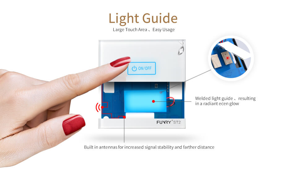 FUNRY 1R Touch Switch Wireless Panel Remote Control Light Controller -Gold