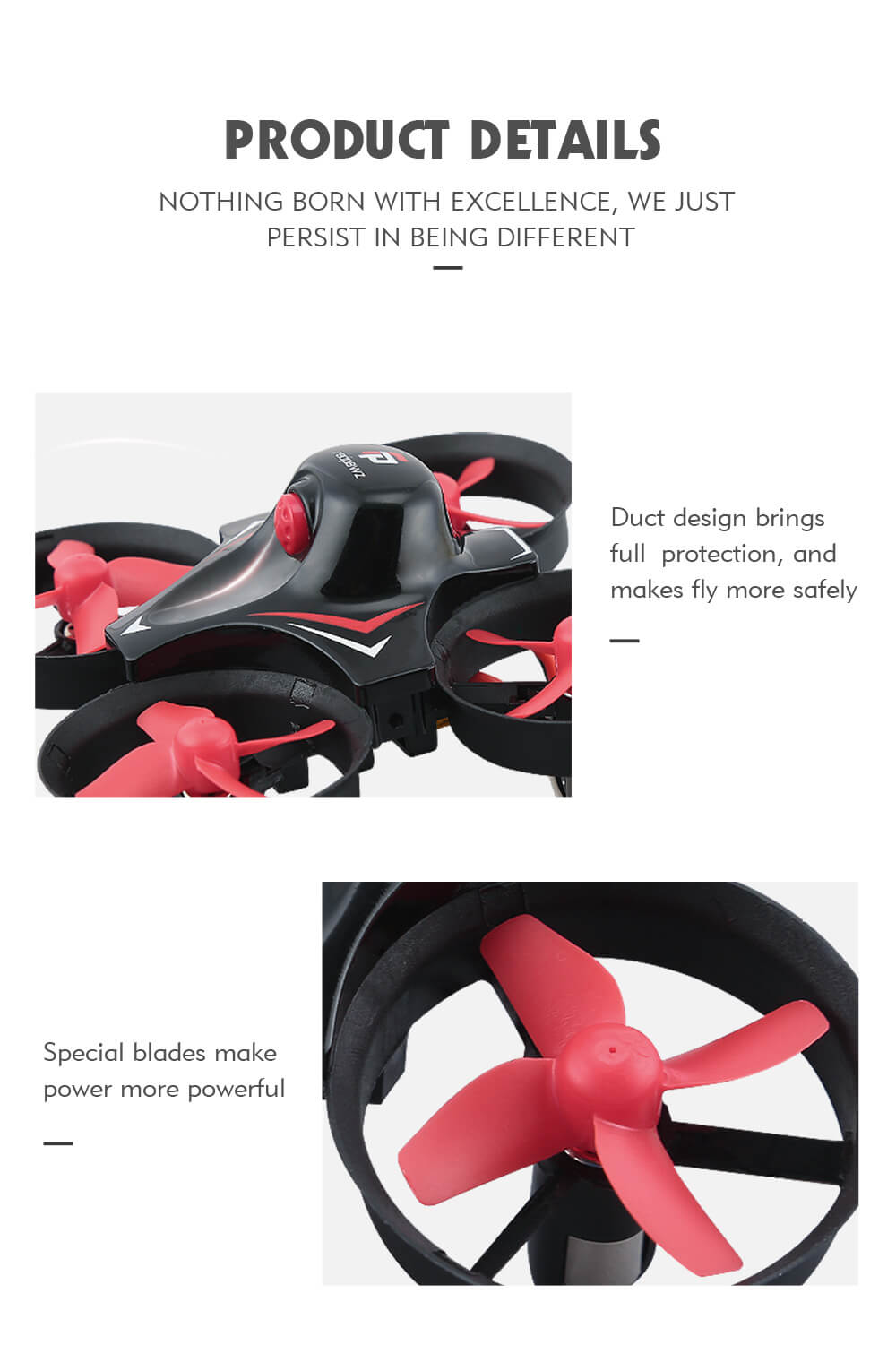 Redpawz R010 Mini 2.4G 4CH 6Axis Gyro Headless Mode RC Quadcopter RTF - Blue