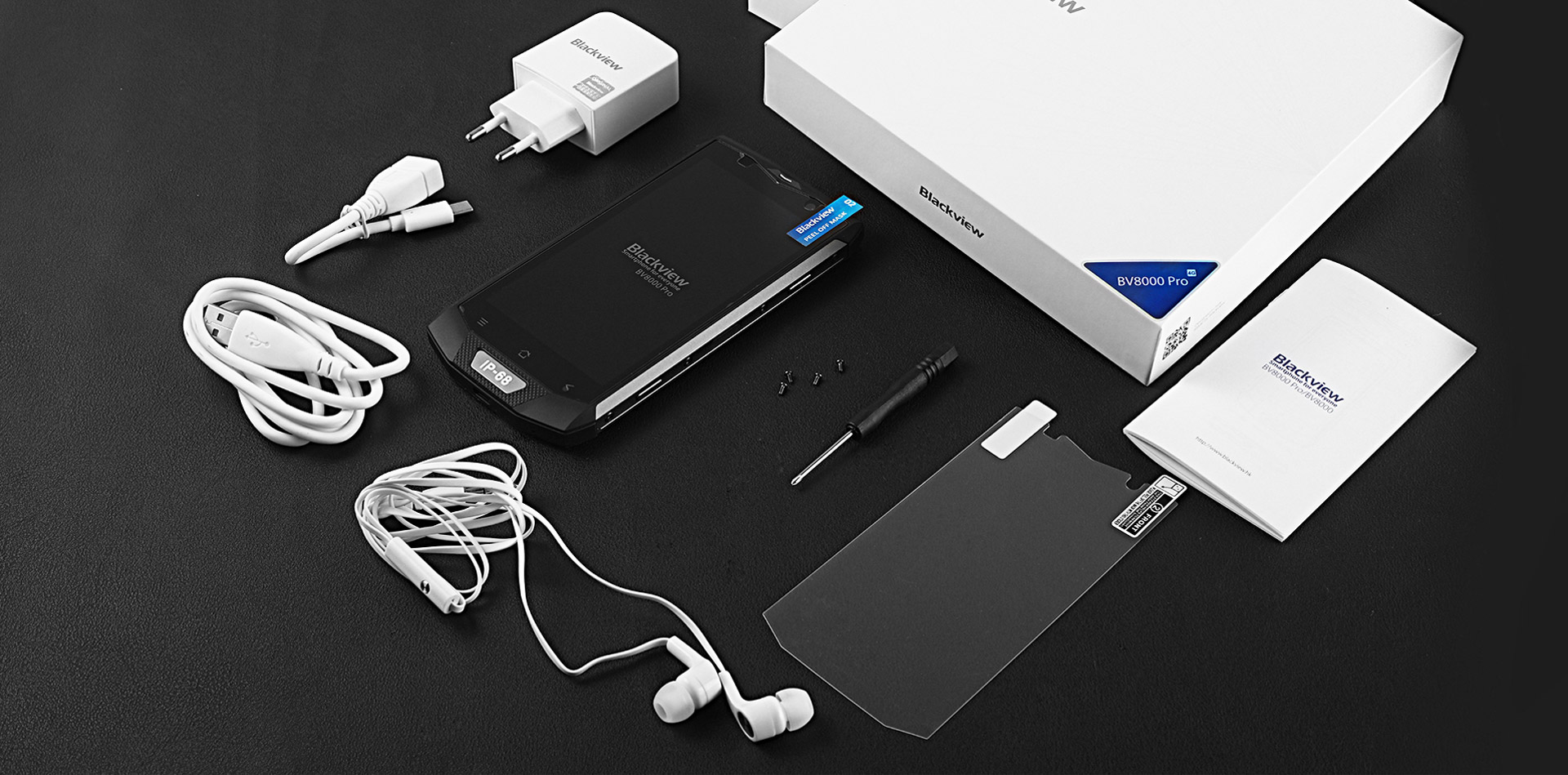 [HK Stock]Blackview BV8000 Pro 5.0 Inch 4G LTE Smartphone Waterproof IP68 FHD Screen 6GB 64GB MTK6757 Octa-core 16.0MP Cam Android 7.0 4180mAh NFC OTG Touch ID - Gray