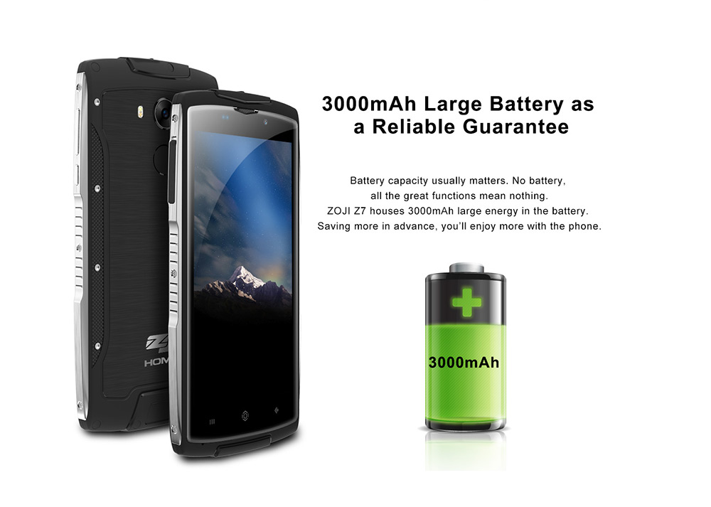 [HK Stock]ZOJI Z7 IP68 waterproof 5.0 Inch HD 2.5D Corning Gorilla Glass 4 Screen 2GB RAM 16GB ROM 8.0MP MT6737 Quad Core 1.3GHz Android 6.0 Smartphone Touch ID 3000mAh - Green