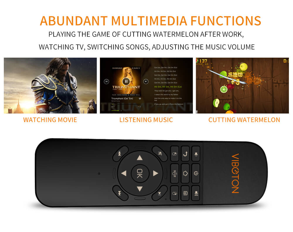 Viboton UKB - 521 2.4G Wireless Air Mouse Keyboard Remote  - Black