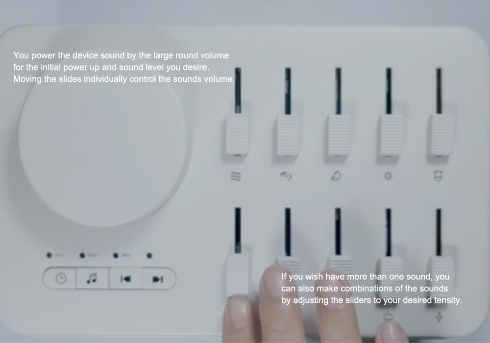 Zidoo Eversolo Sleep Therapy Sound Machine White Noise Generator for Sleep Wireless Speaker - White