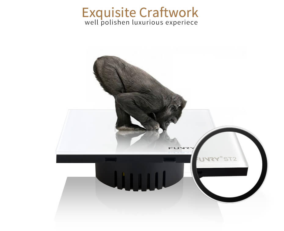 FUNRY 1R Touch Switch Wireless Panel Remote Control Light Controller -Gold