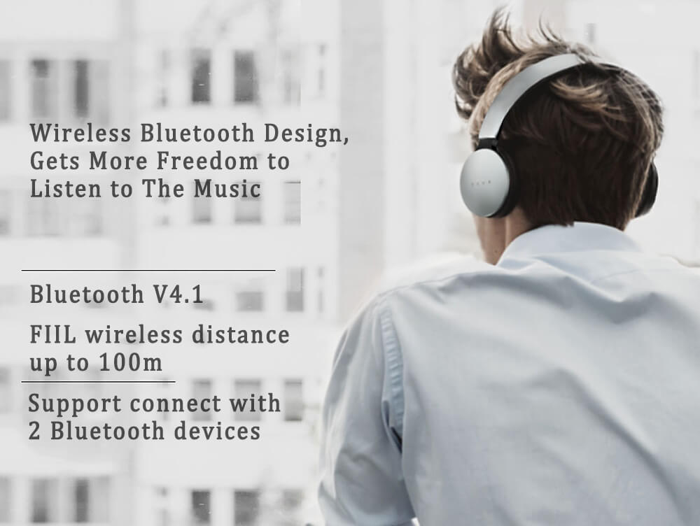 FIIL Bluetooth Headphone with Mic Music Active Noise Canceling Headset - Black