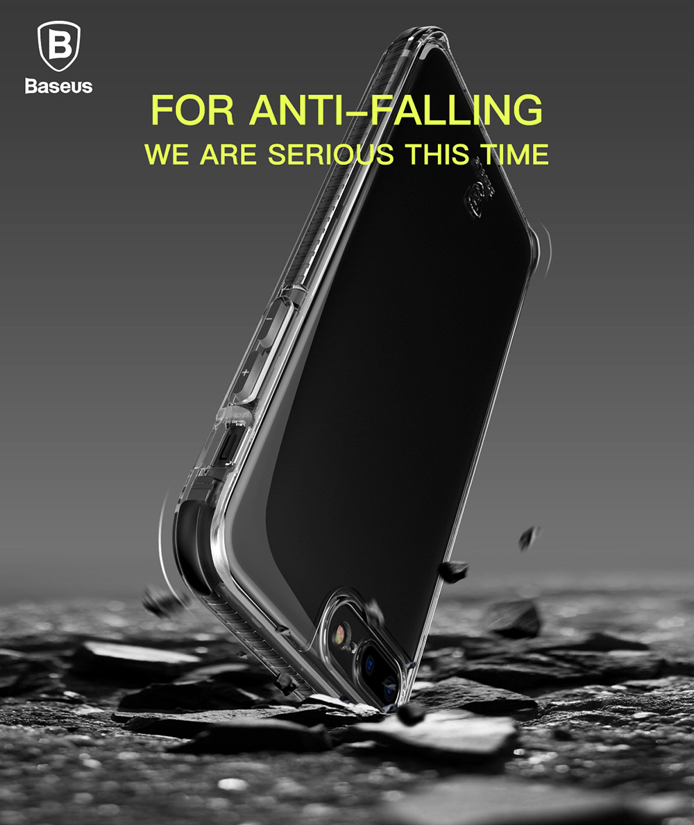 Baseus Armor Case Protection Case Clear Back Cover for iPhone 7 Plus - Black