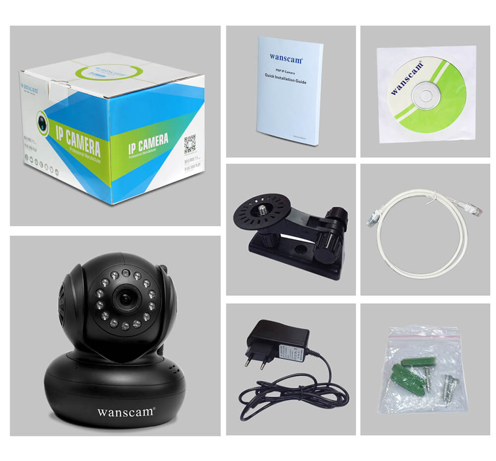 Wanscam HW0021 IP Camera WiFi 720P HD P2P 1.0MP Onvif 2.1 Built-in IR Cut Night Vision Security Camera -Black