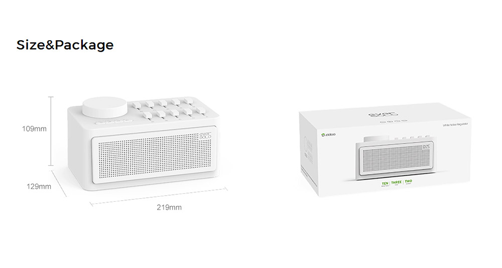 Zidoo Eversolo Sleep Therapy Sound Machine White Noise Generator for Sleep Wireless Speaker - White